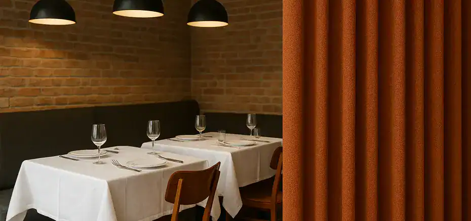 Akustik und Thermovorhang in der Gastronomie